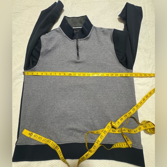 Magaschoni Men’s XL Navy Blue Color Block Long Sleeve Textured Pullover - Picture 7 of 10